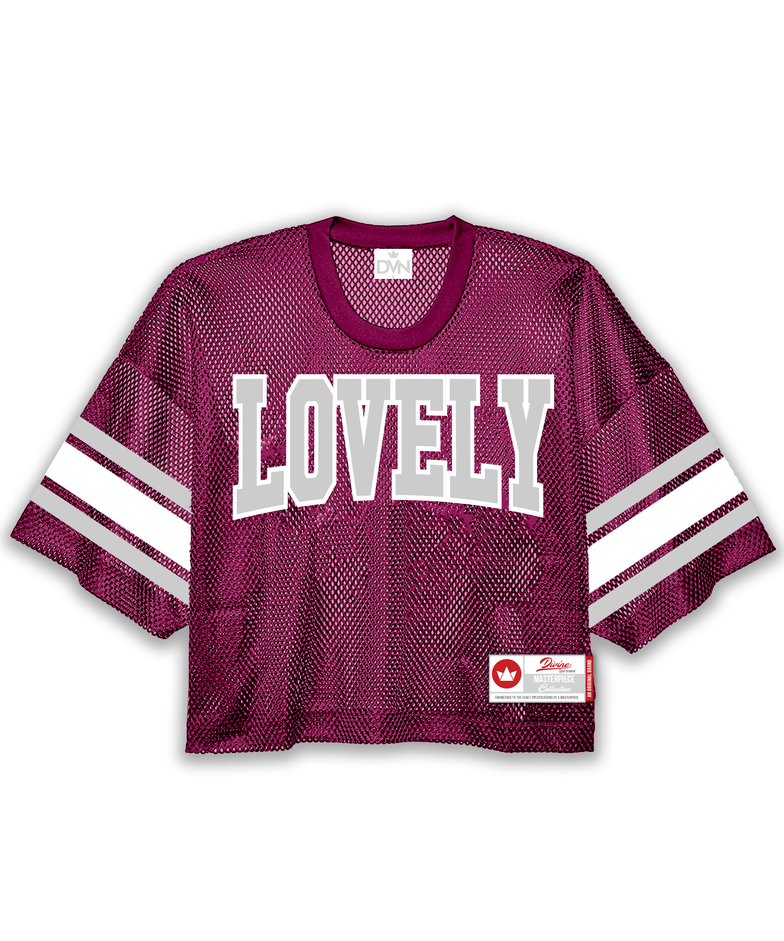Lambda Theta Alpha "Lovely" Oversized Cropped Mesh Football Jersey