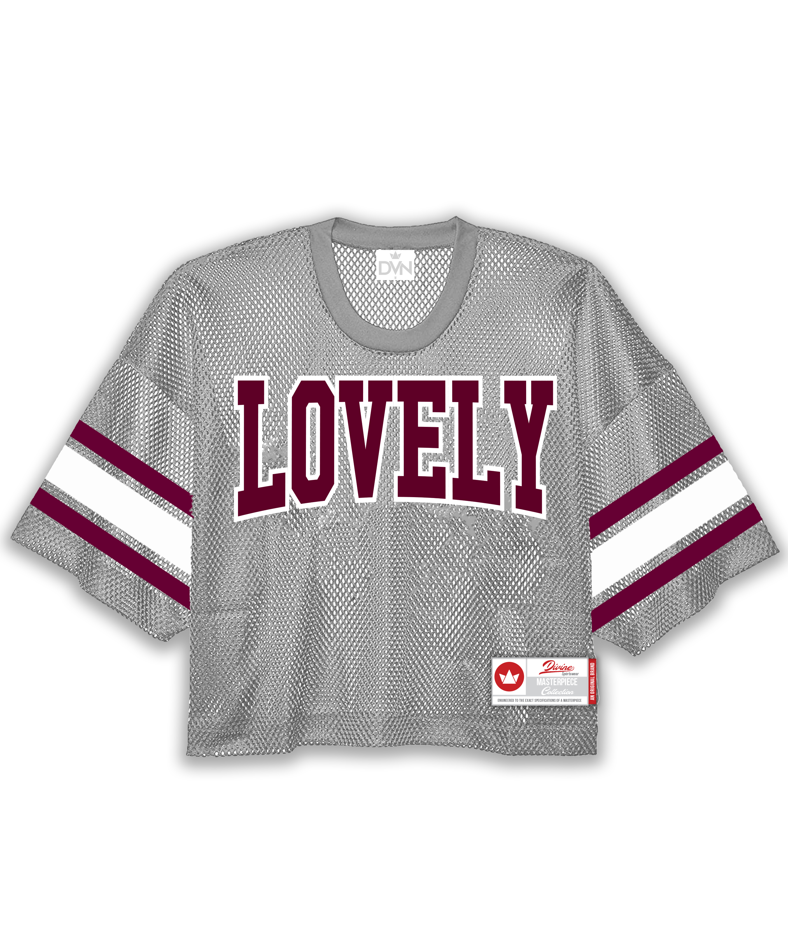 Lambda Theta Alpha "Lovely" Oversized Cropped Mesh Football Jersey