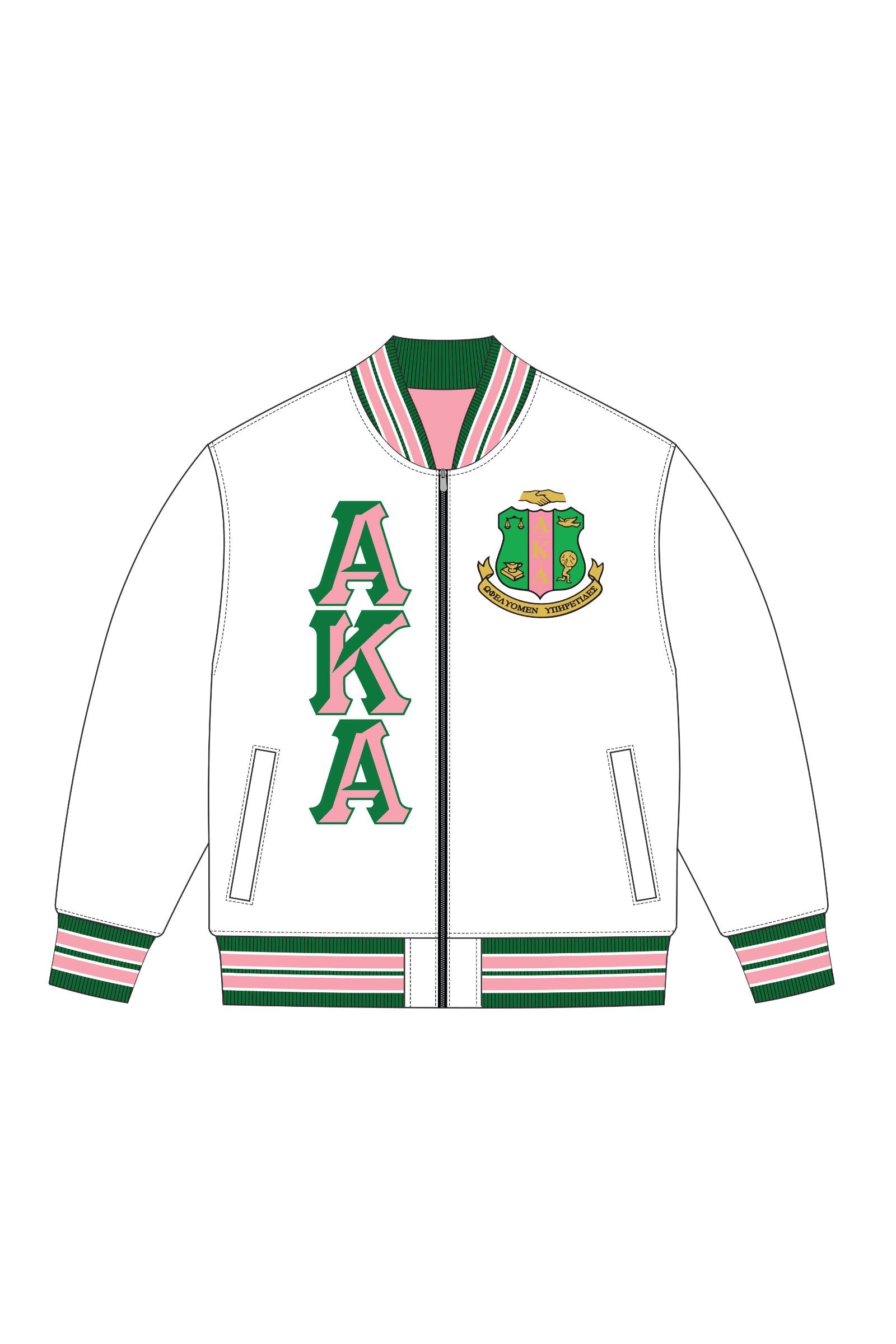 AKA Vintage Letter Satin Bomber