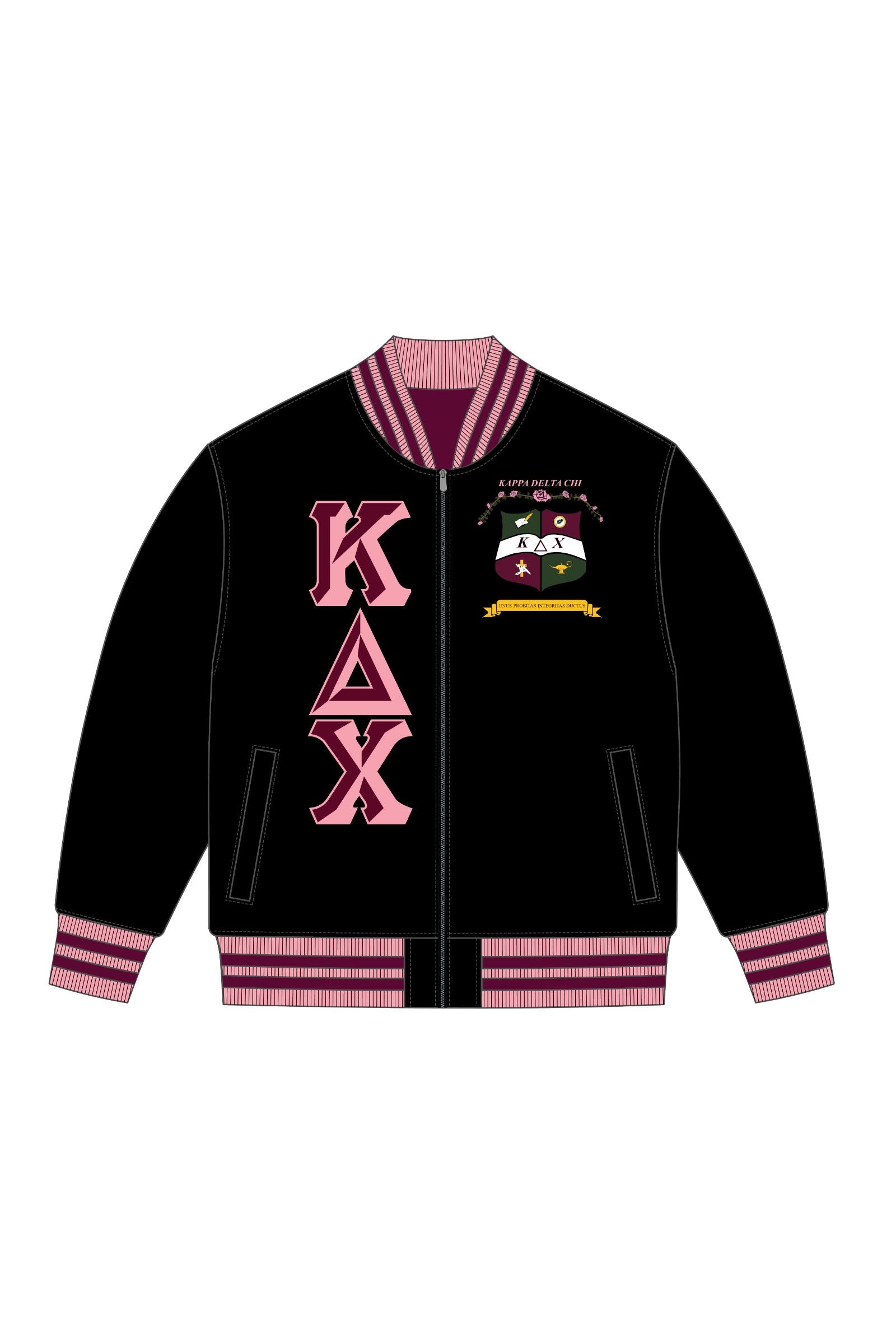 KDChi Vintage Letter Satin Bomber