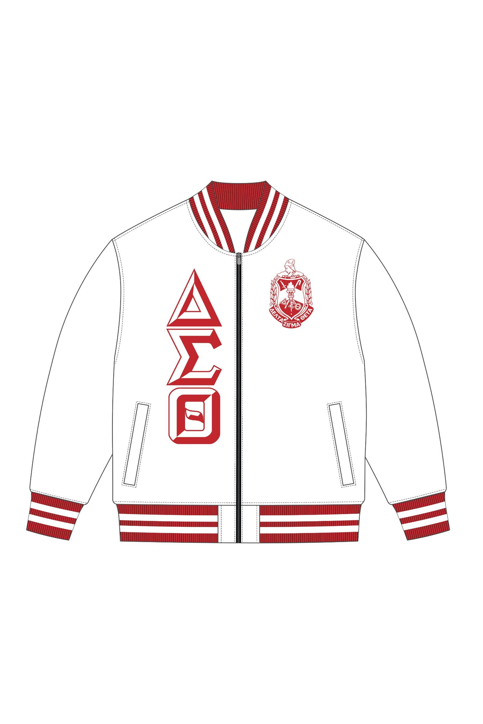 Delta Vintage Letter Satin Bomber