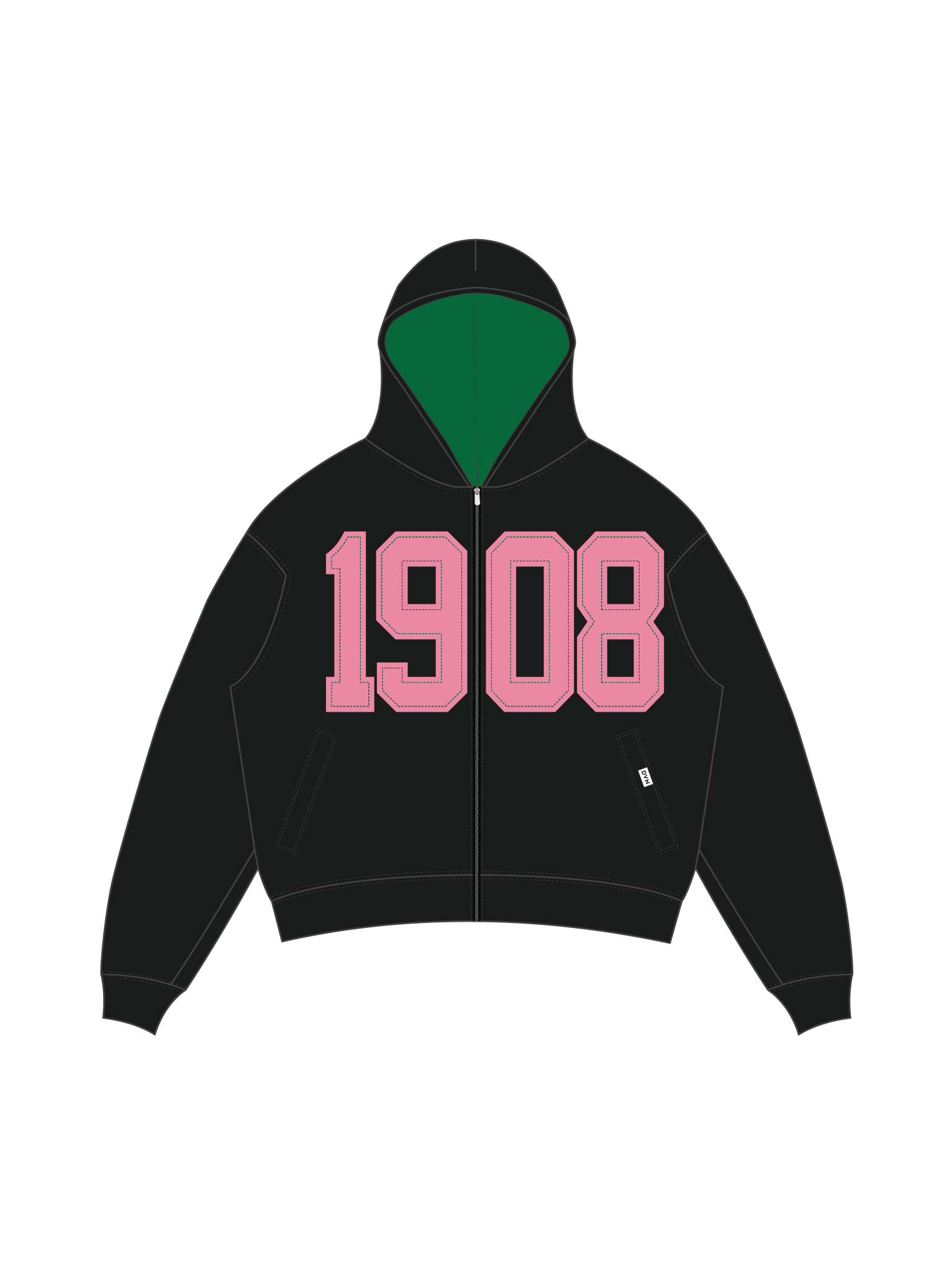 AKA Legacy Zip Black Hoodie - Main Image