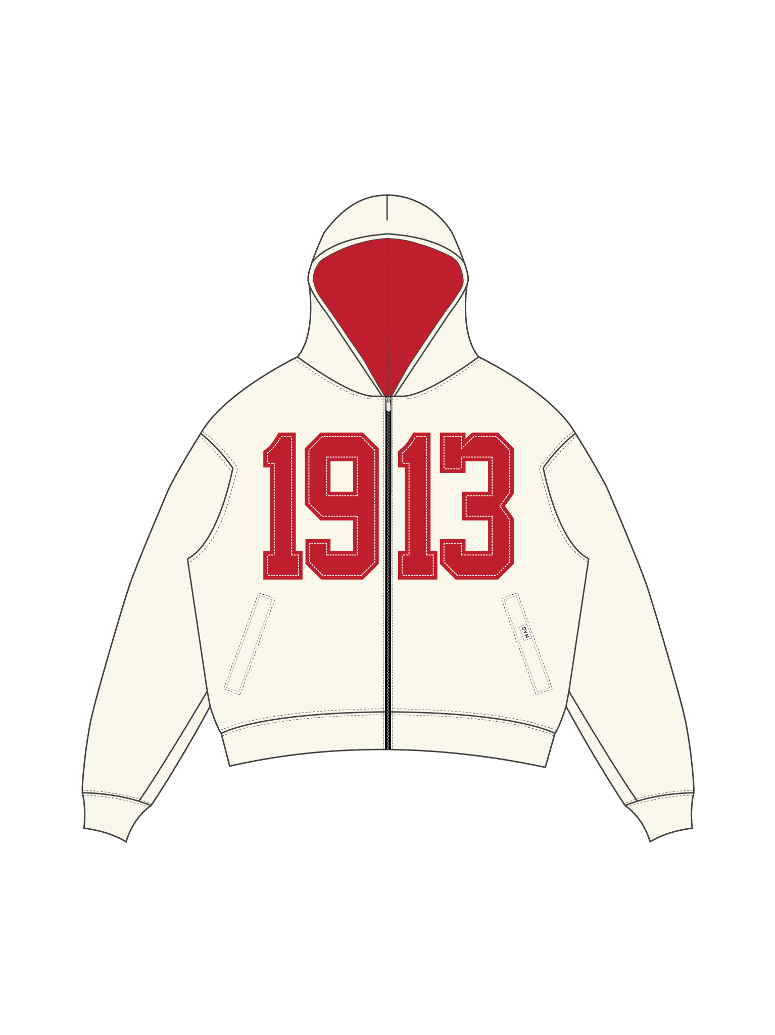 Delta Legacy Zip Cream Hoodie - DVN