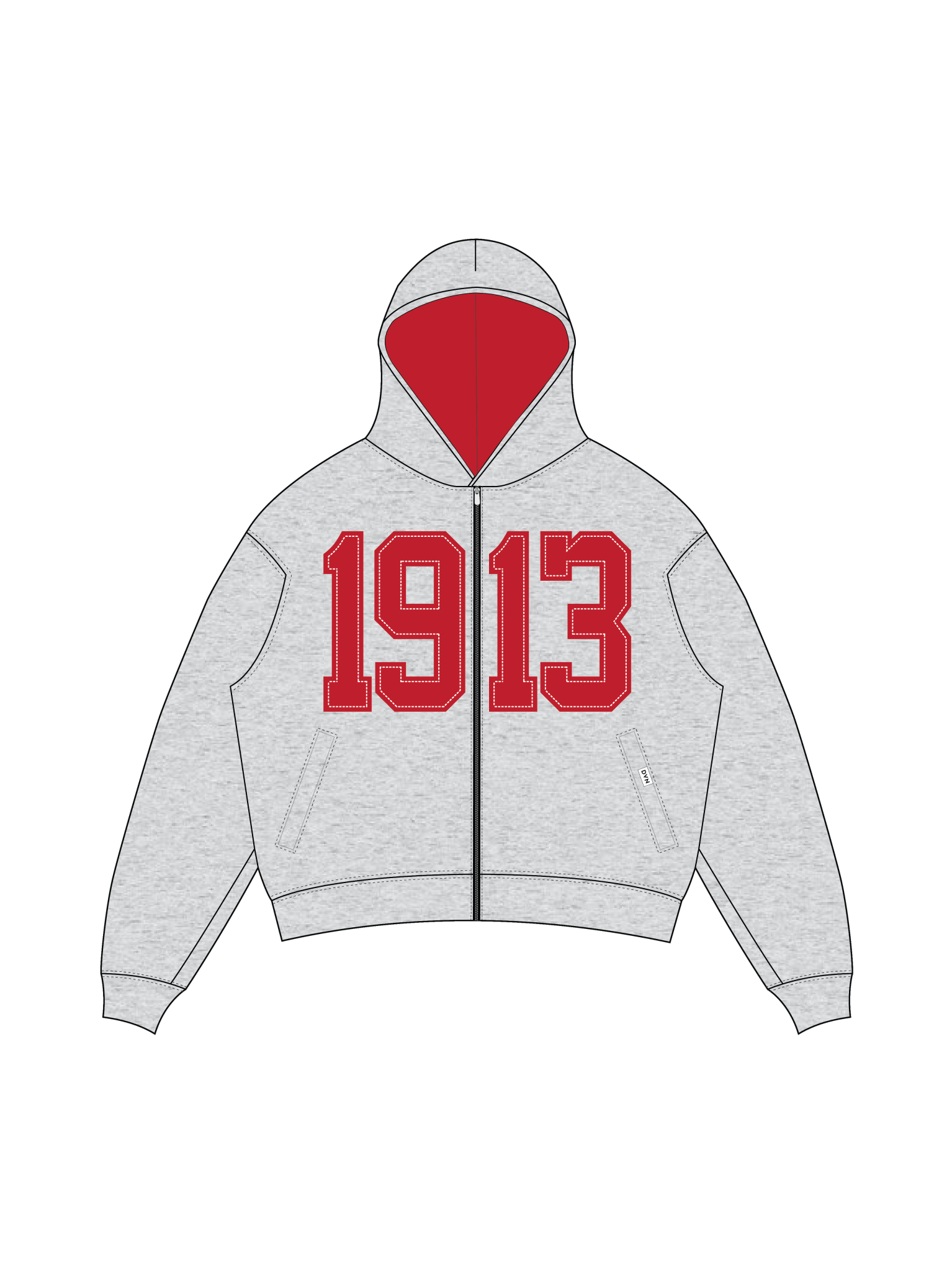 Delta Legacy Zip Heather Grey Hoodie - DVN