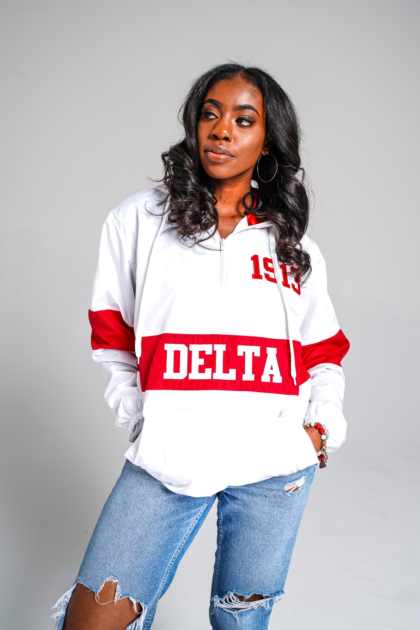 Delta OG Tri - Color White Windbreaker - Size S - DVN