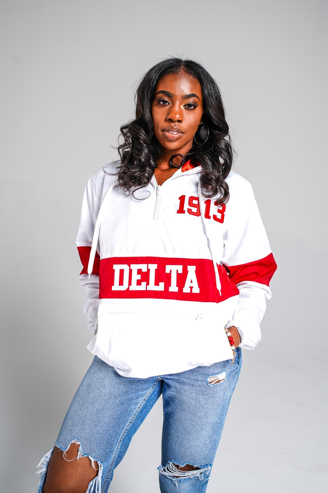 Delta OG Tri - Color White Windbreaker - Size S - DVN