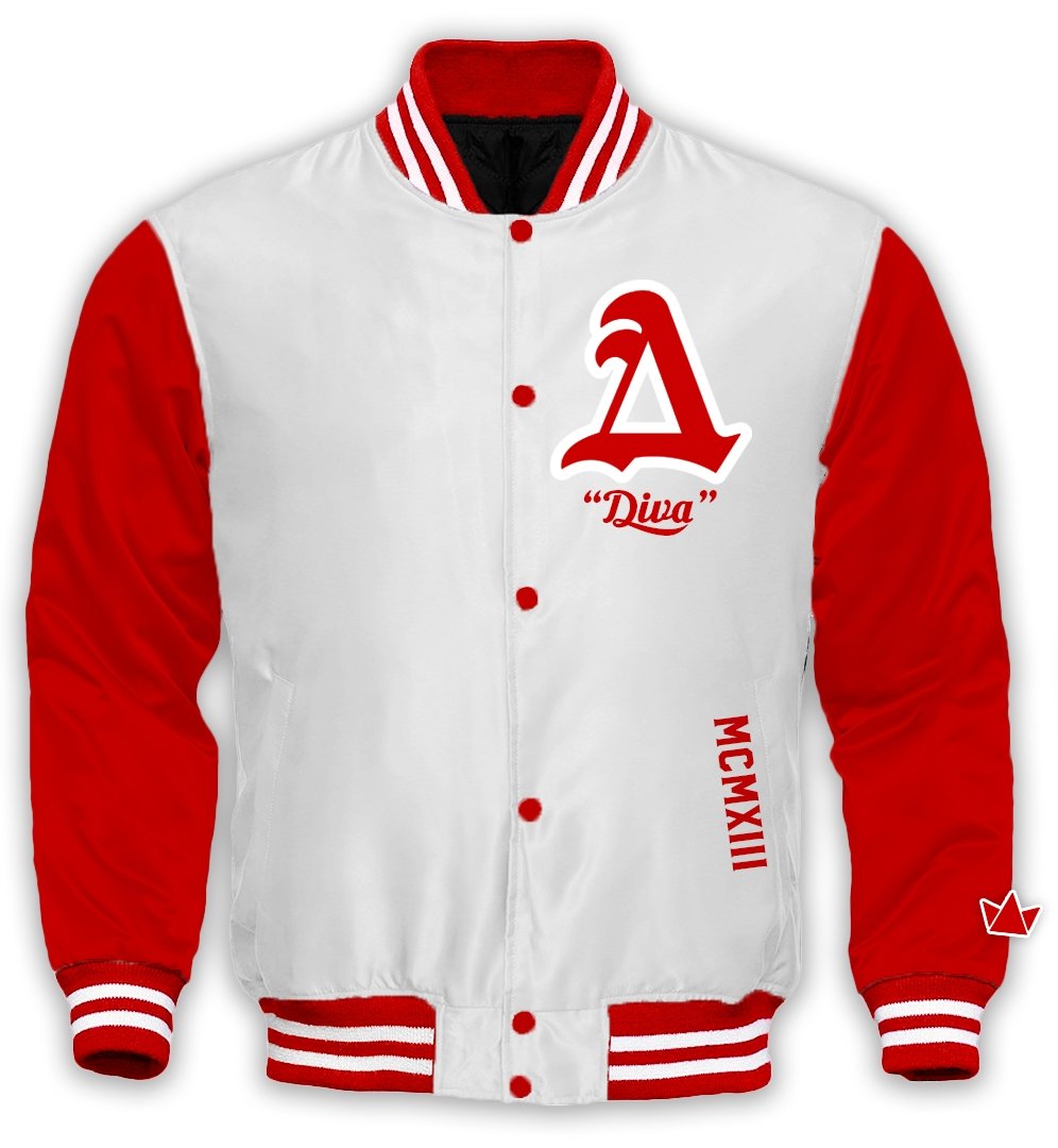 Delta Varsity Satin Baseball Jacket - "Diva" - Size XS & M - DVN