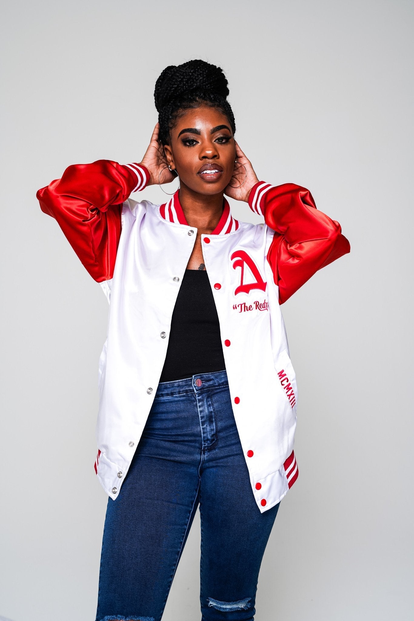 Delta Varsity Satin Baseball Jacket - "Diva" - Size XS & M - DVN