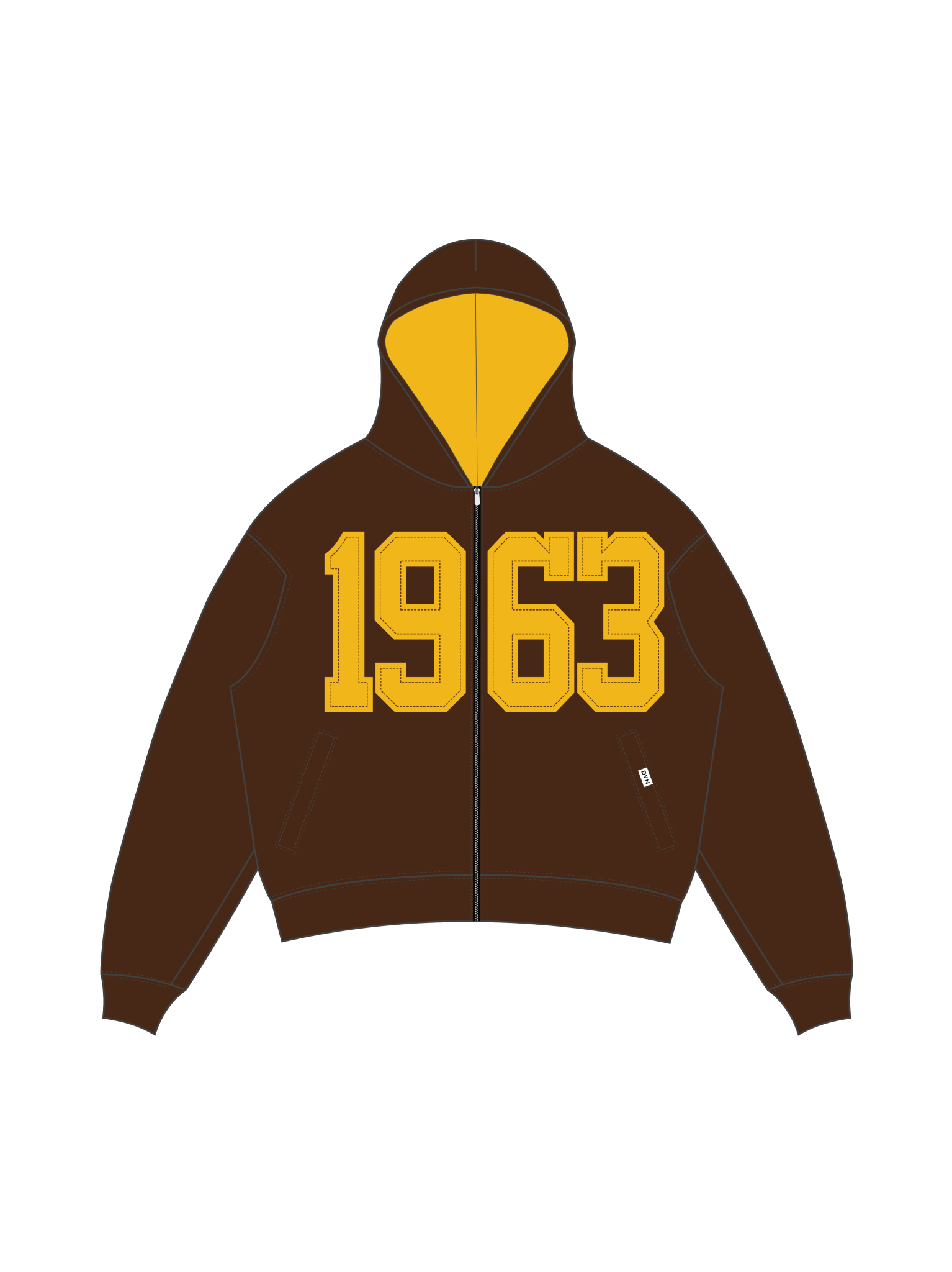 Iota Legacy Zip Brown Hoodie - DVN