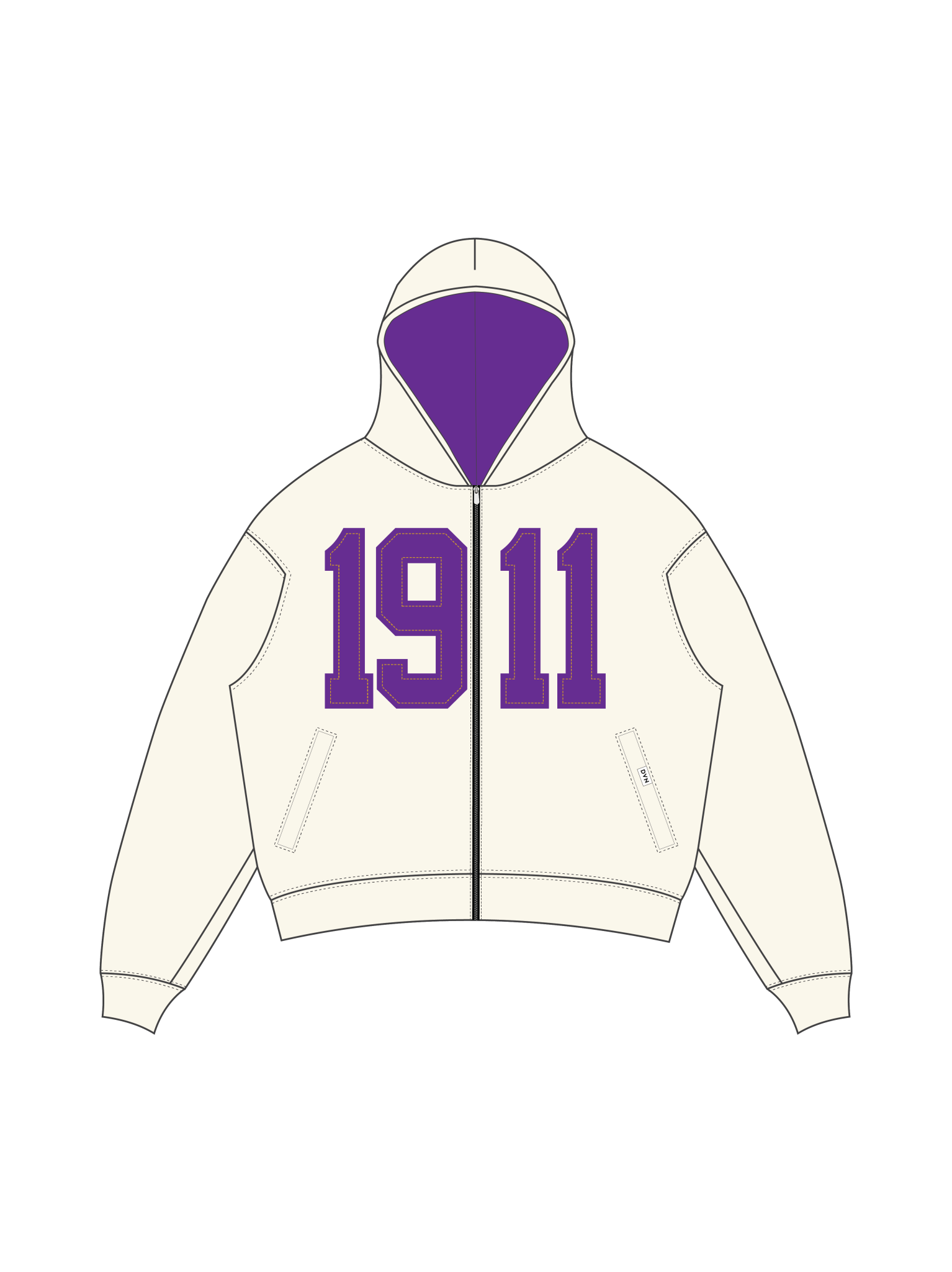 Omega Legacy Zip Cream Hoodie - DVN