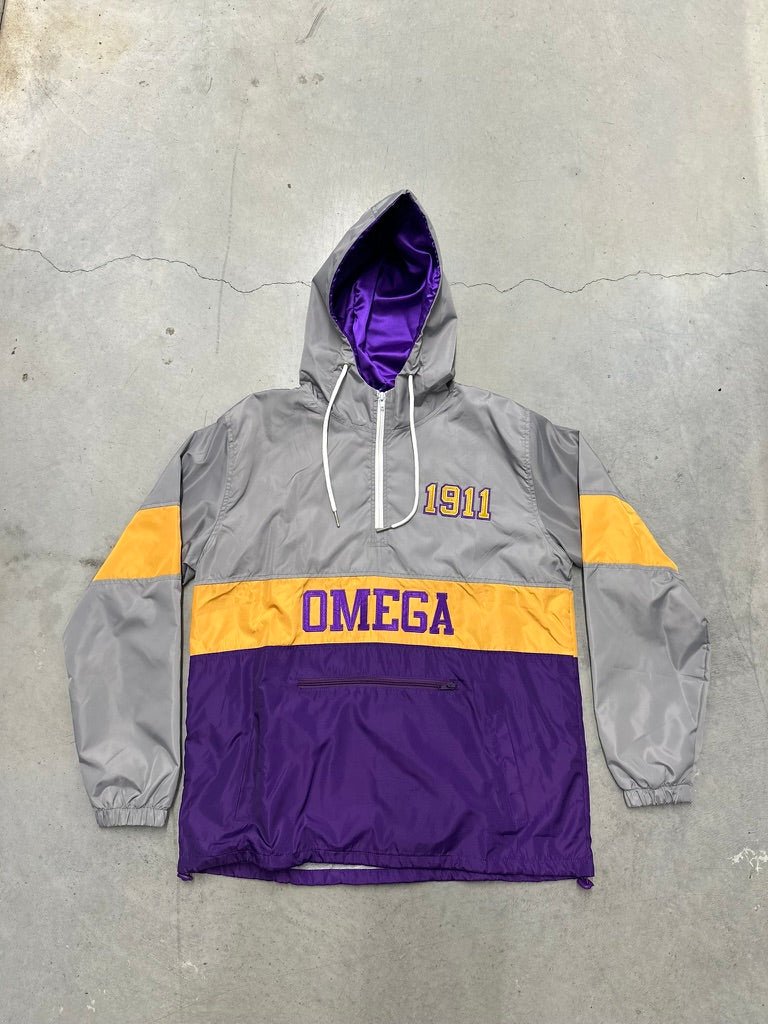 Omega OG Tri - Color Grey/Purple Windbreaker - Size L - DVN