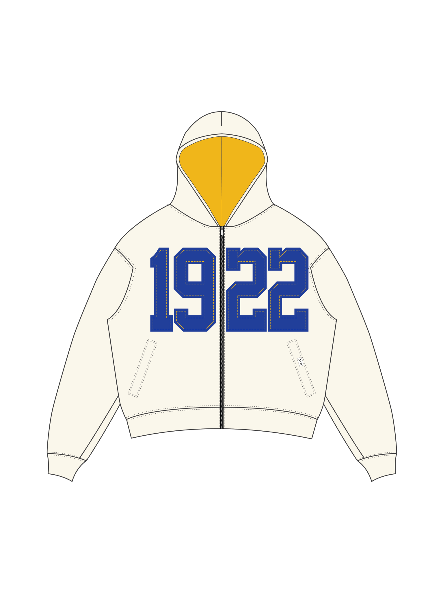 SGRho Legacy Zip Cream Hoodie - DVN