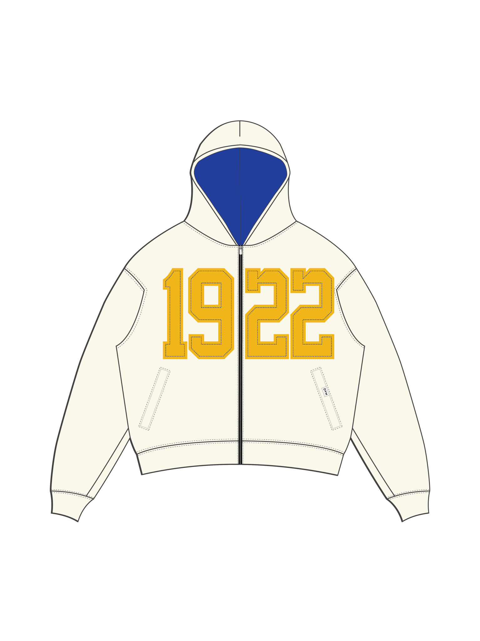 SGRho Legacy Zip Cream Hoodie - DVN