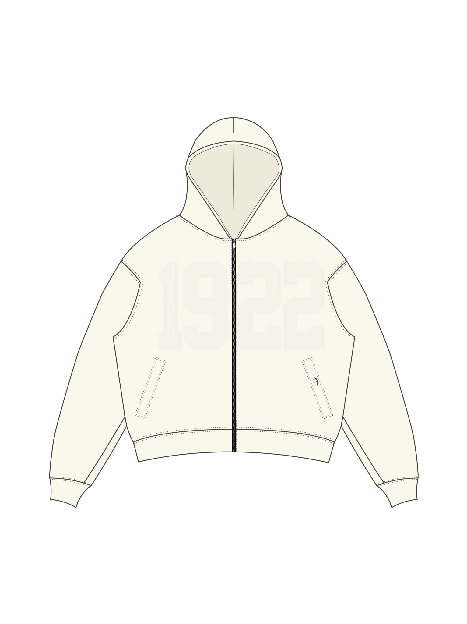 SGRho Legacy Zip Cream Hoodie - DVN