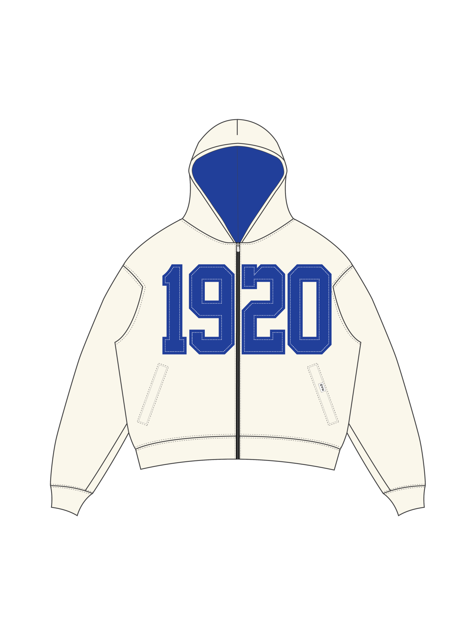 Zeta Legacy Zip Cream Hoodie - DVN