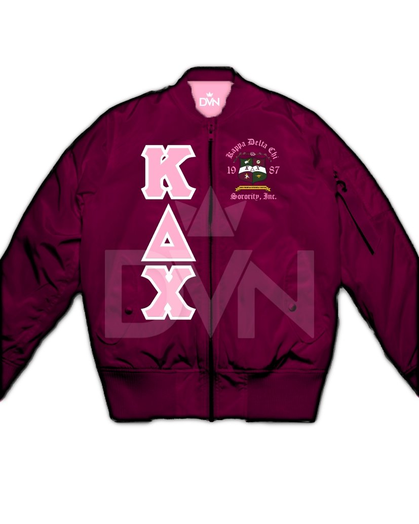 Kappa Delta Chi Satin Bomber Jacket - DVN Co.