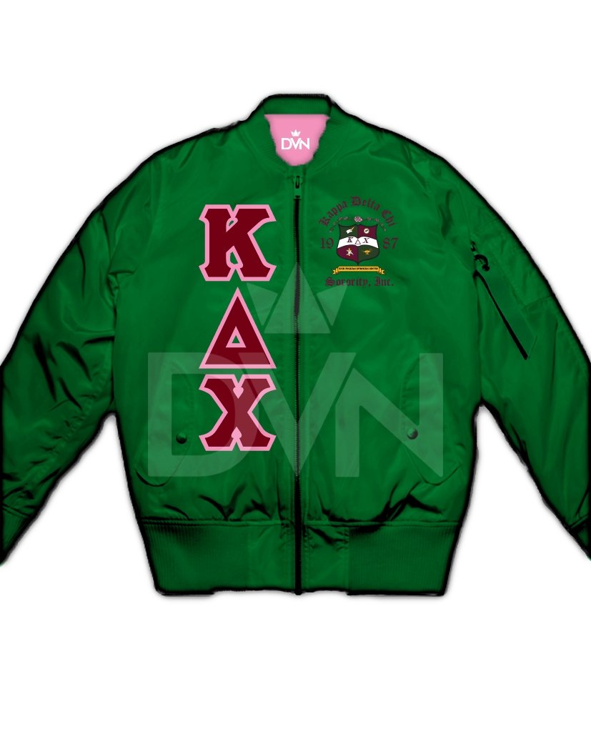 Kappa Delta Chi Satin Bomber Jacket - DVN Co.