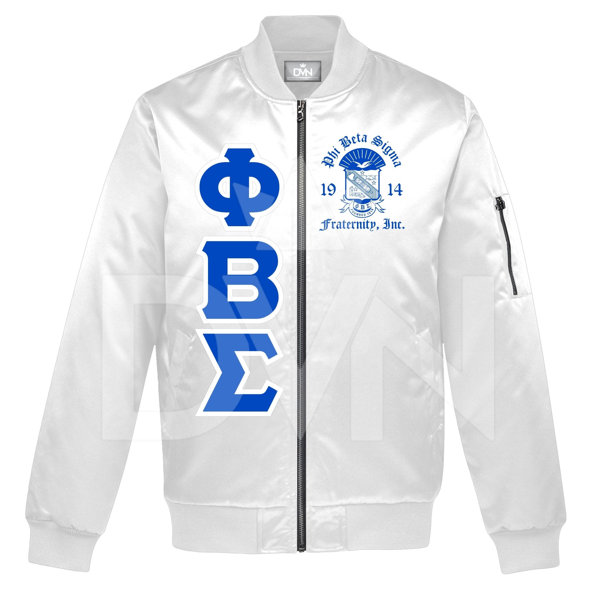 Phi Beta Sigma Satin Bomber Jacket (Custom) - DVN Co.