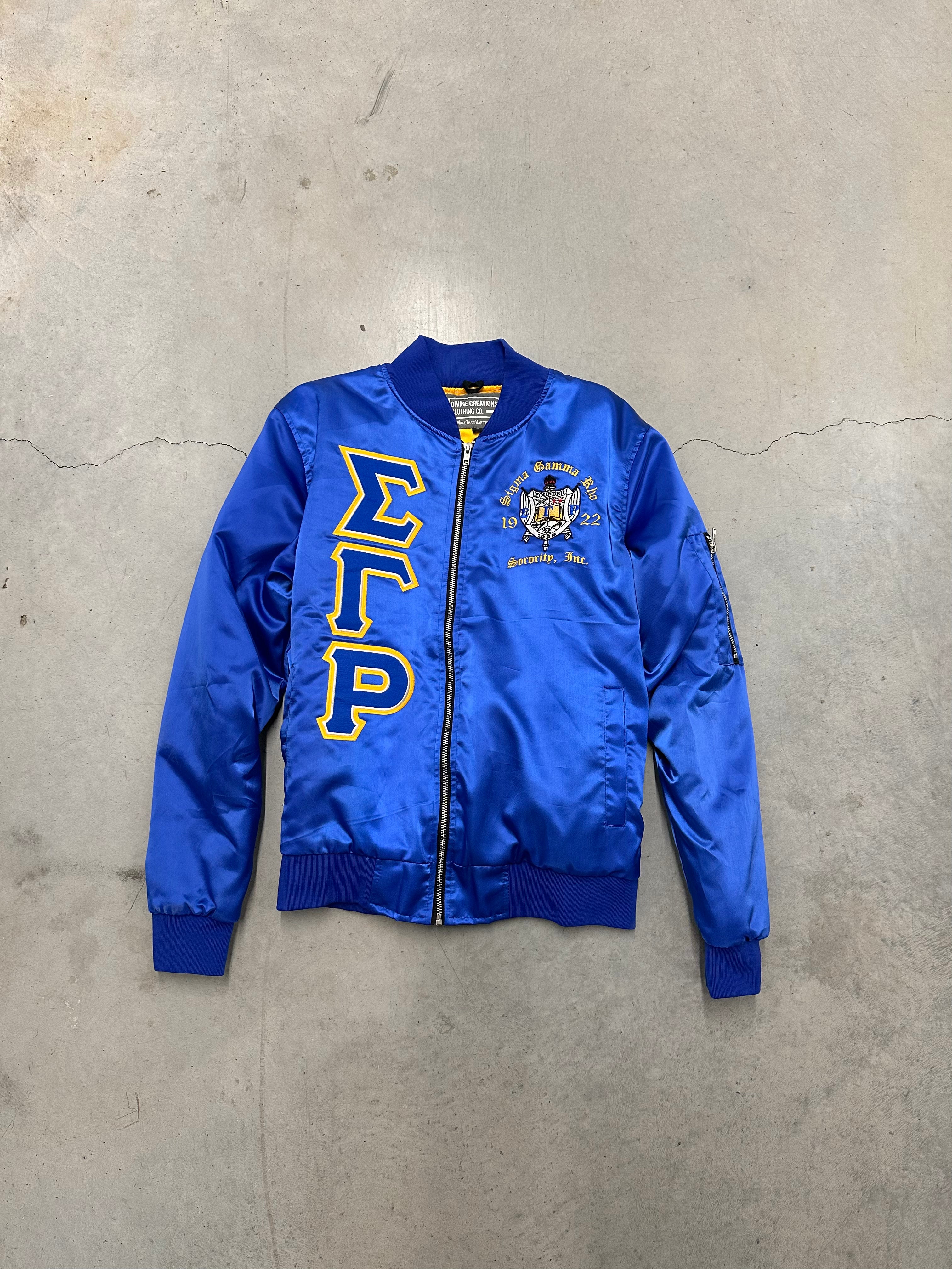 SGRho OG Satin Bomber Jacket - Blue - Size L