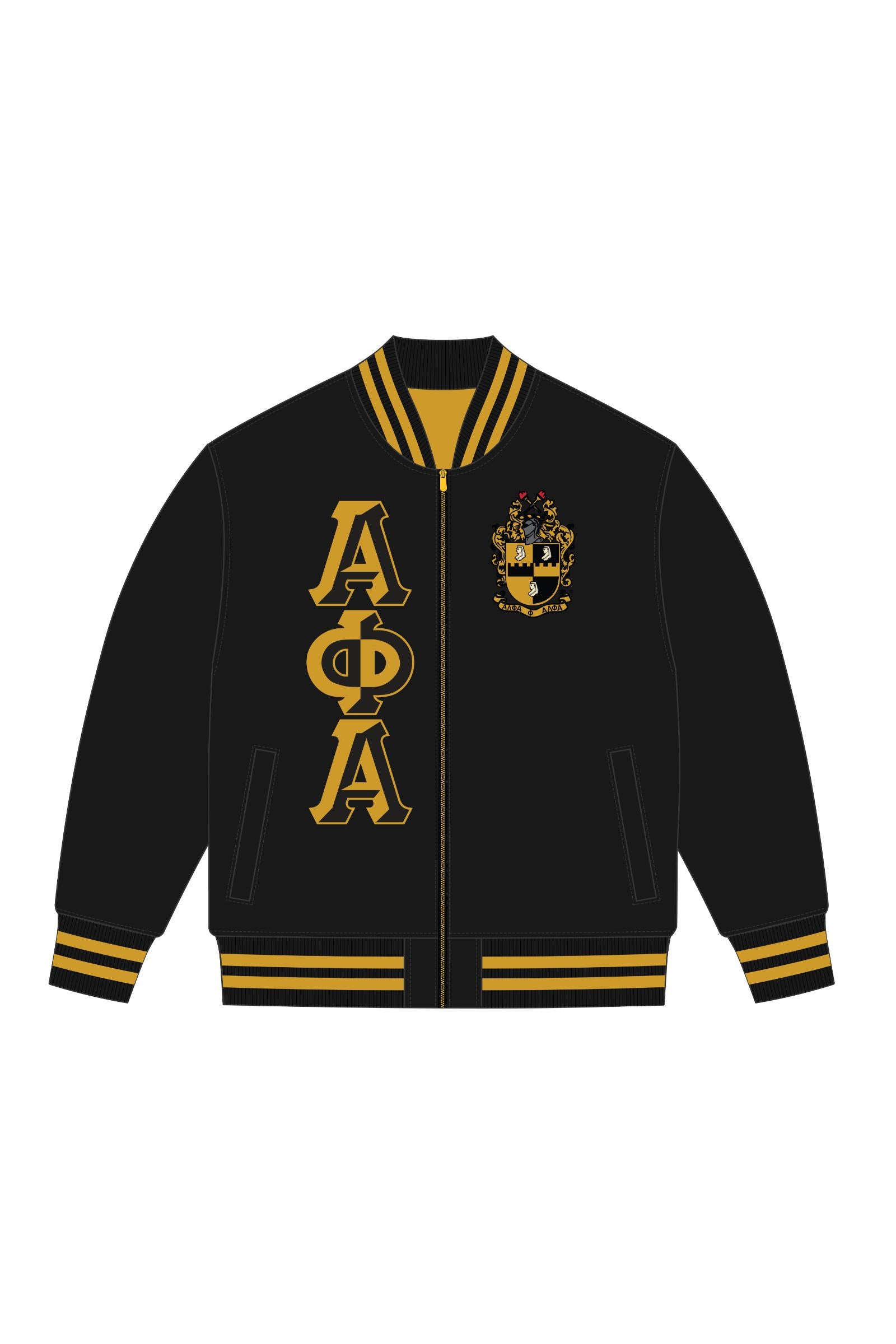 Alpha Vintage Letter Satin Bomber