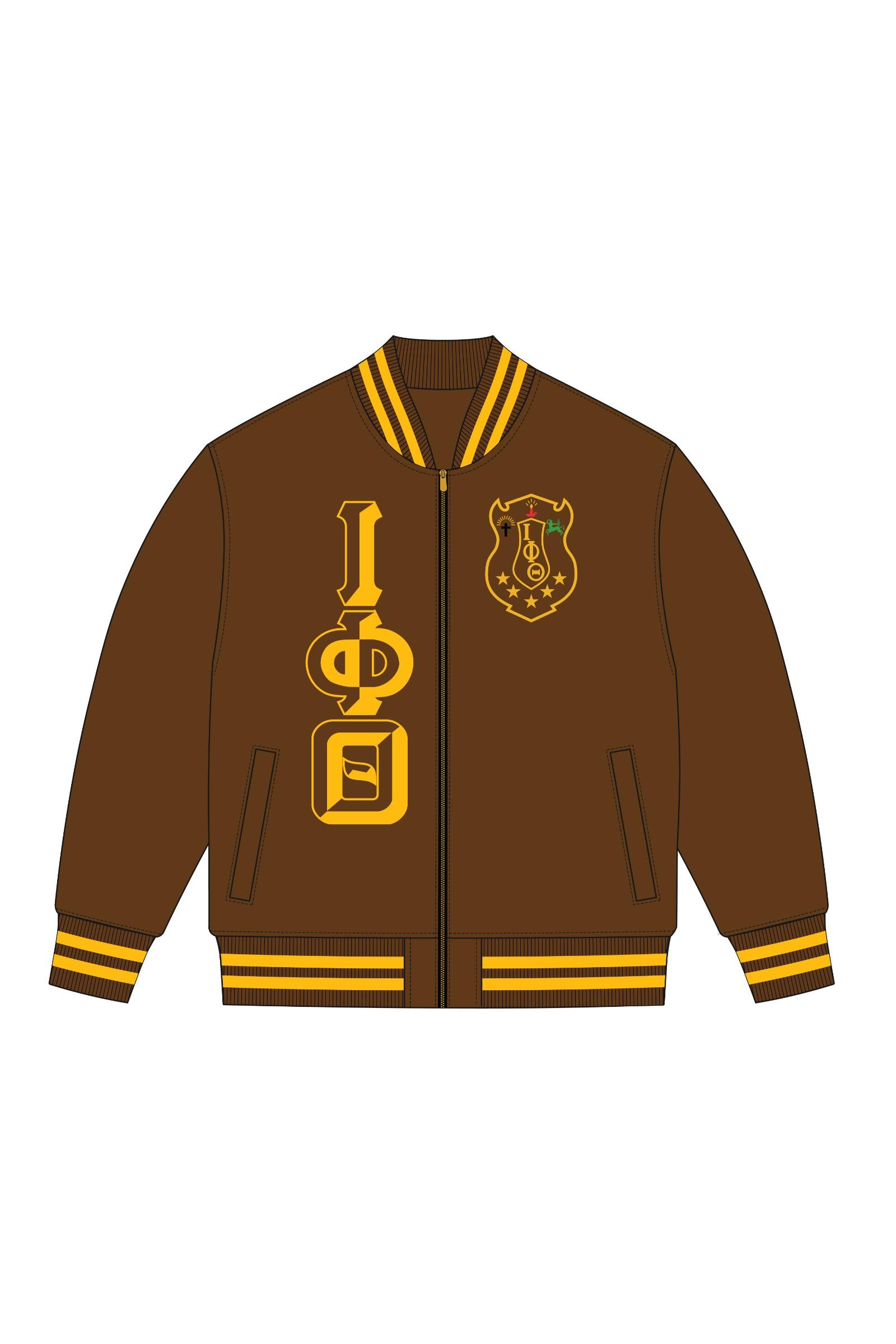 Iota Vintage Letter Satin Bomber