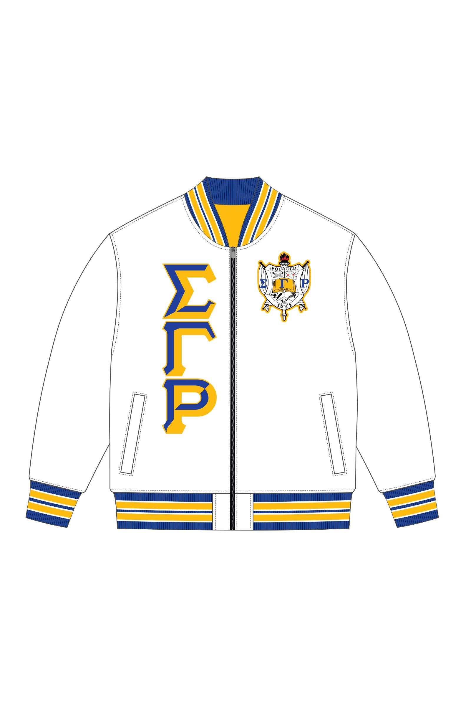 SGRho Vintage Letter Satin Bomber