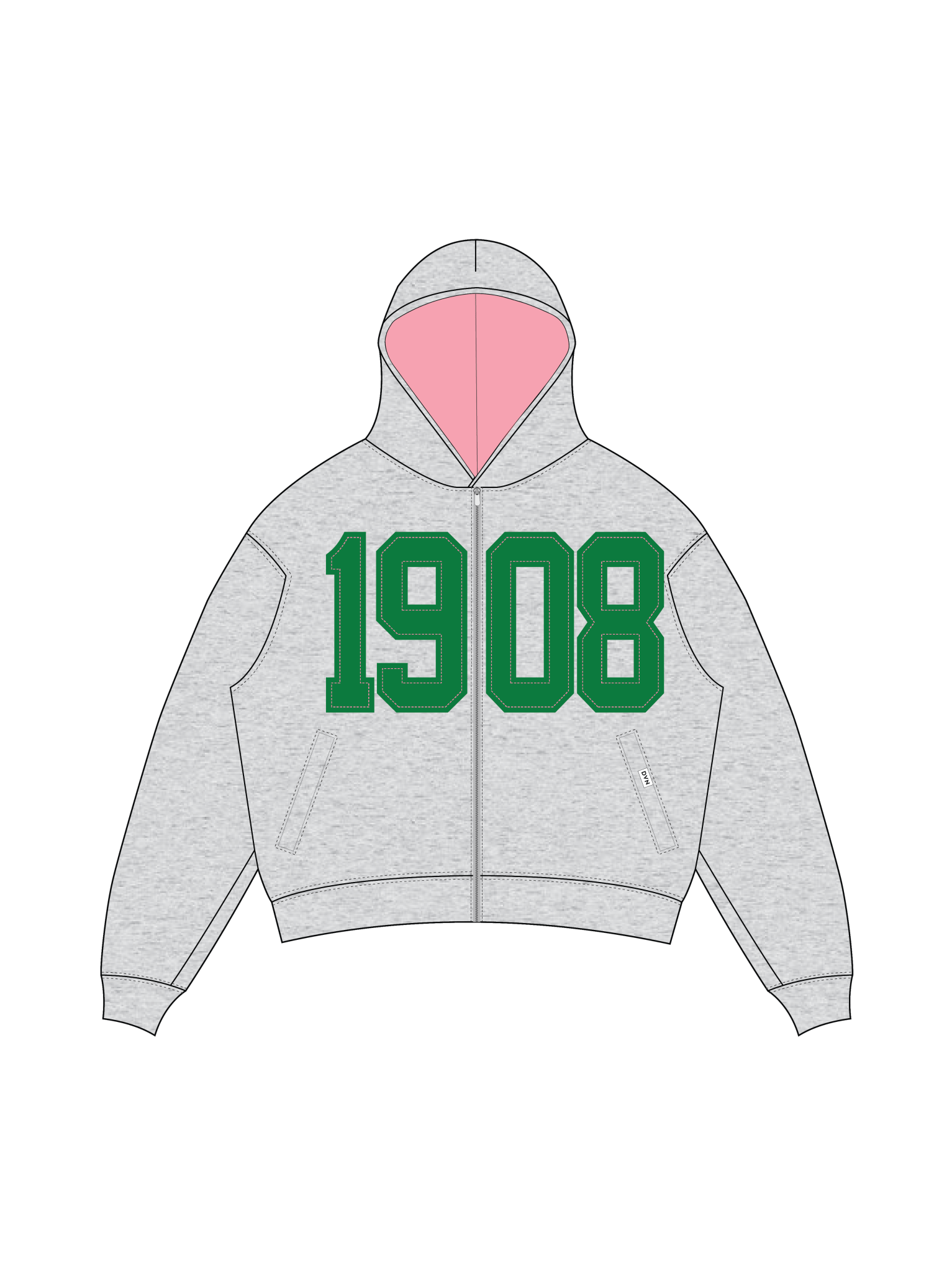 AKA Legacy Zip Heather Grey Hoodie - DVN