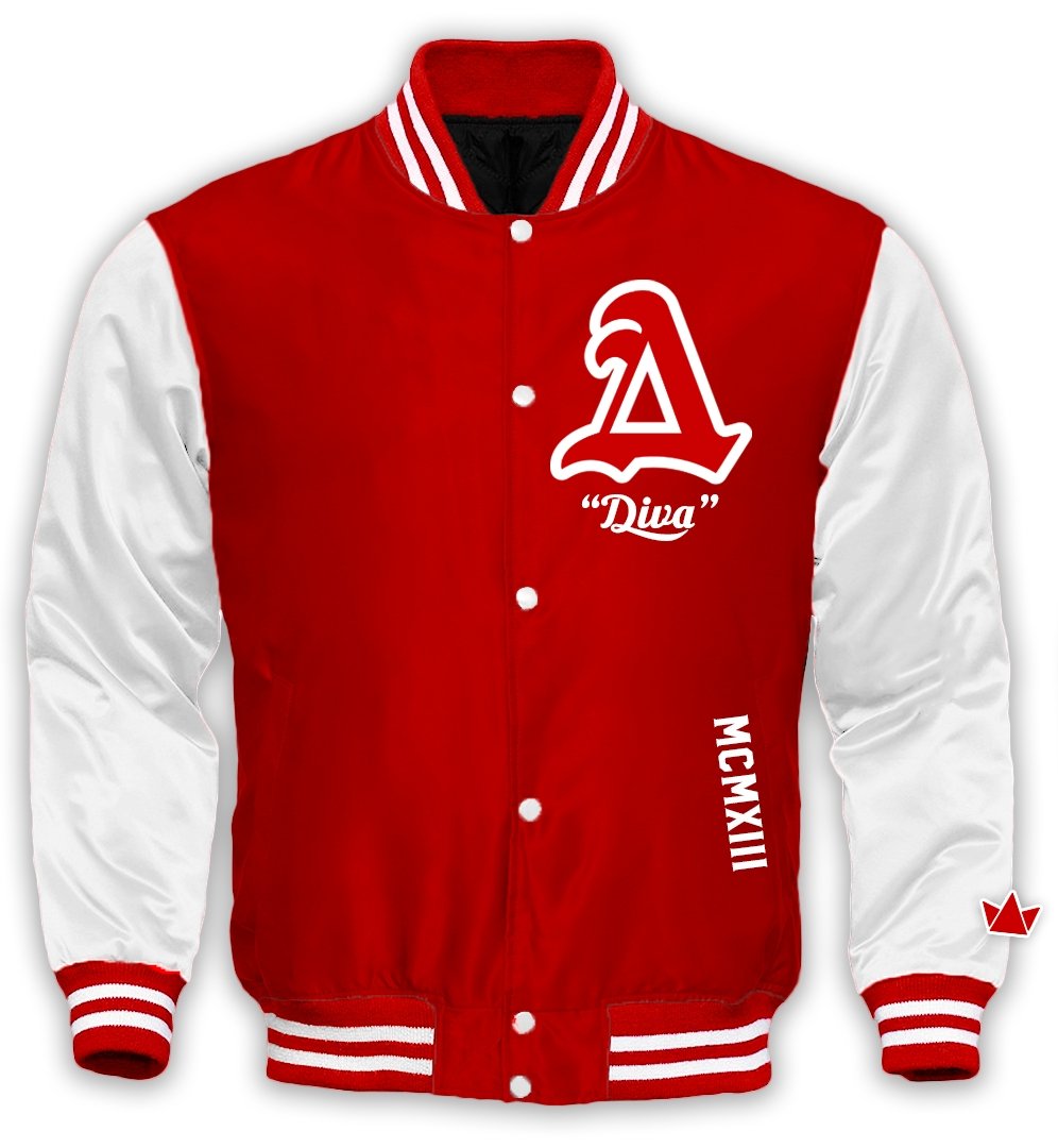 Delta Varsity Satin Baseball Jacket - "Diva" - Size XS & M - DVN