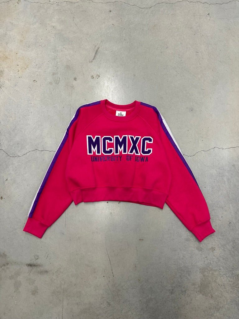 Gamma "MCMXC" OG MCM Sweatshirt (Cropped) - Shocking Pink - Size L - DVN