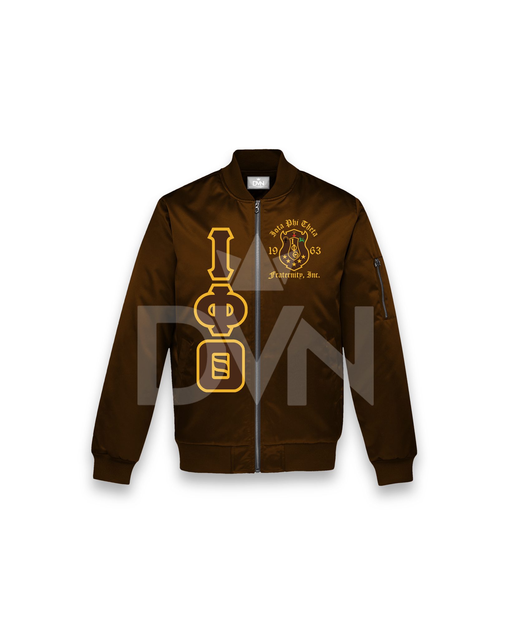 Iota OG Satin Bomber Jacket - Brown - Size L - DVN