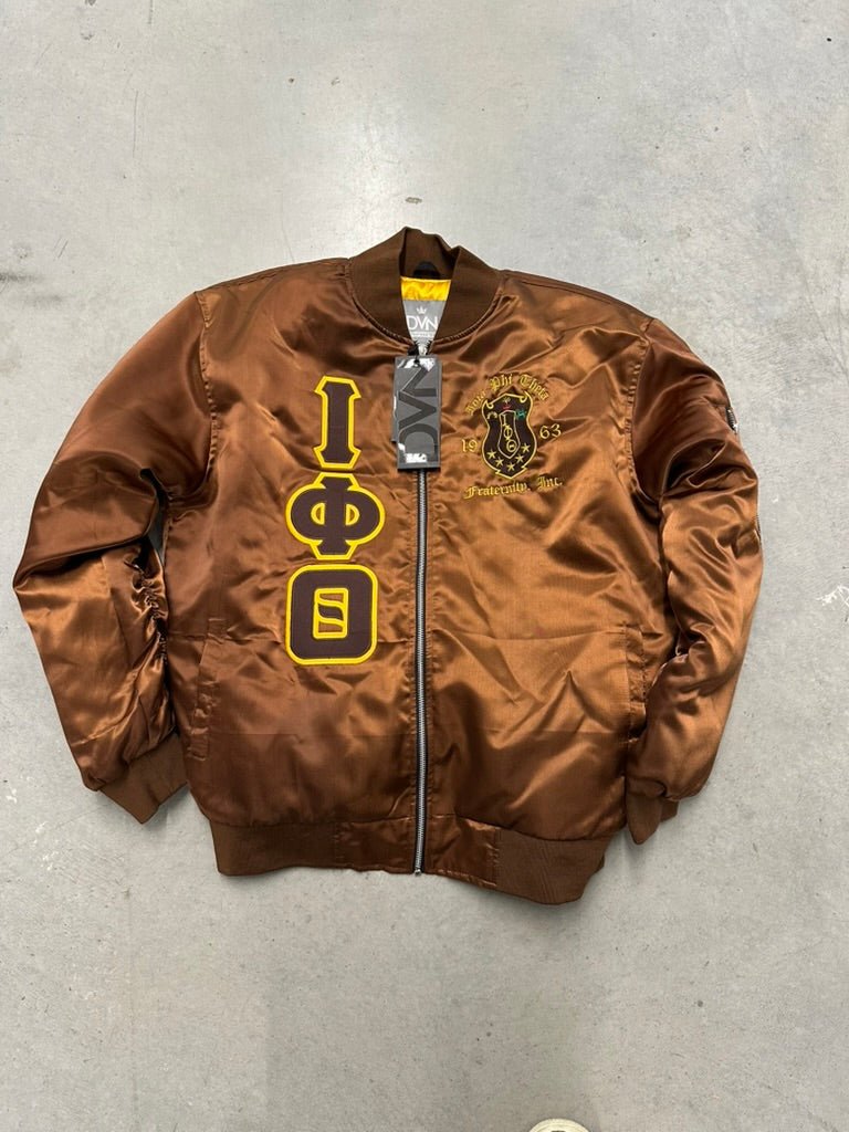 Iota OG Satin Bomber Jacket - Brown - Size L - DVN