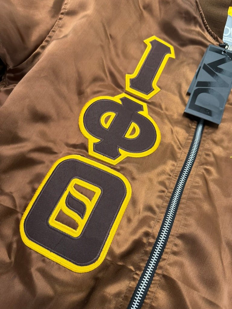 Iota OG Satin Bomber Jacket - Brown - Size L - DVN