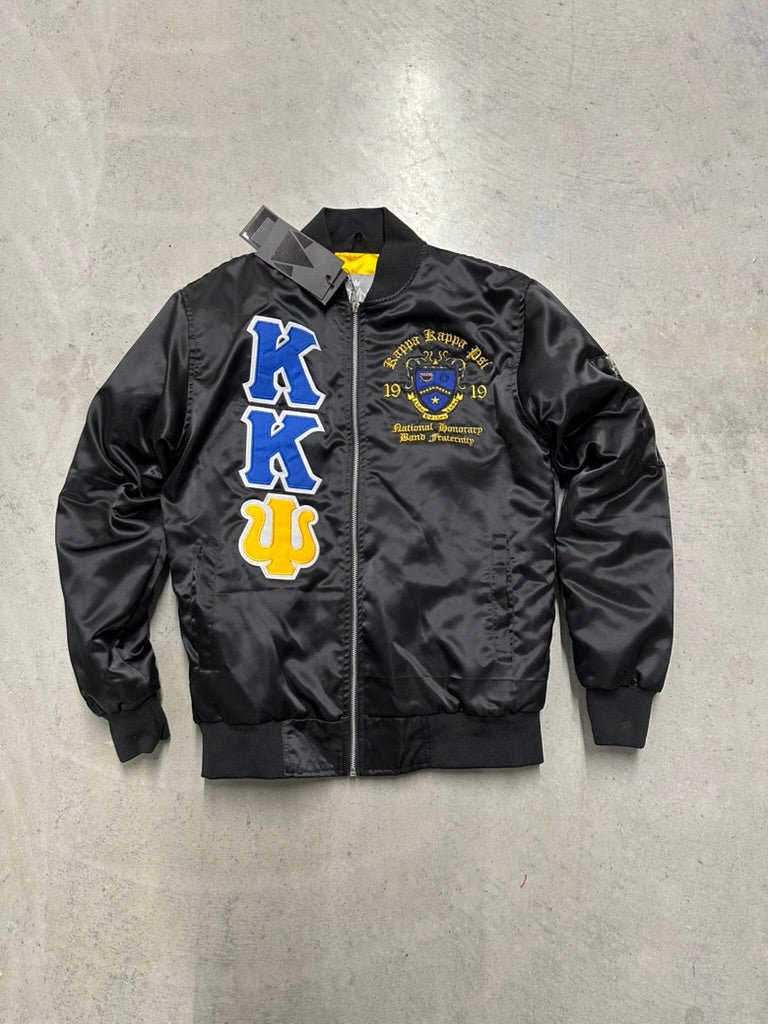 Kappa Kappa Psi Satin Bomber Jacket - Black - Size Small - DVN