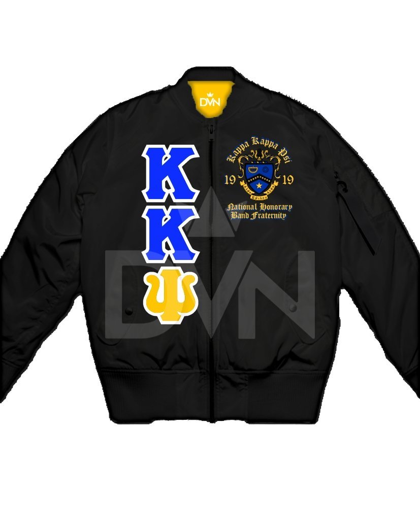 Kappa Kappa Psi Satin Bomber Jacket - Black - Size Small - DVN