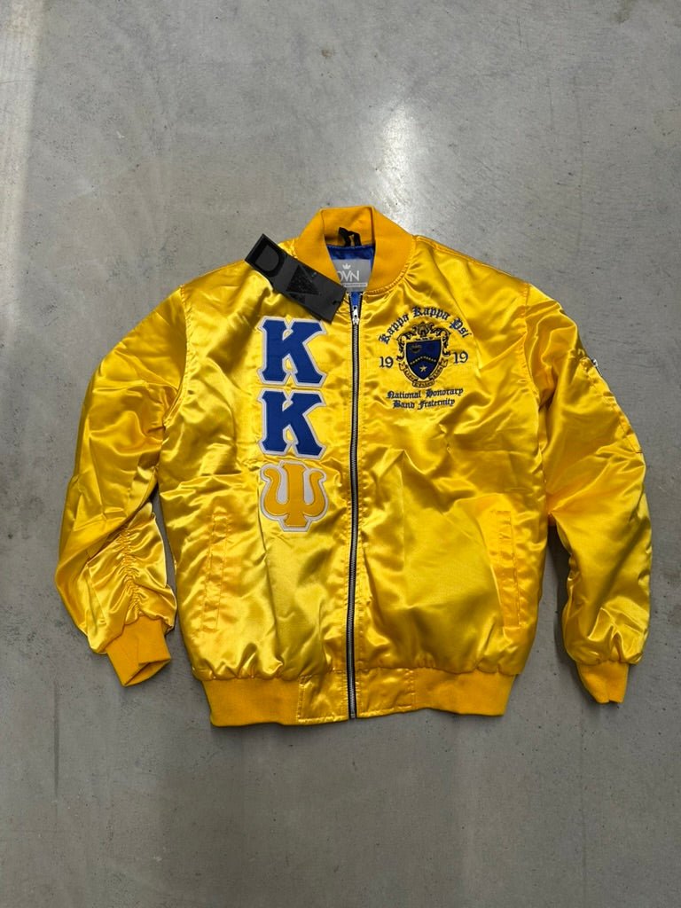 Kappa Kappa Psi Satin Bomber Jacket - Yellow Gold - Size L - DVN