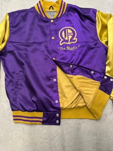 Omega Psi Phi Varsity Satin Baseball Jacket - Size L - DVN