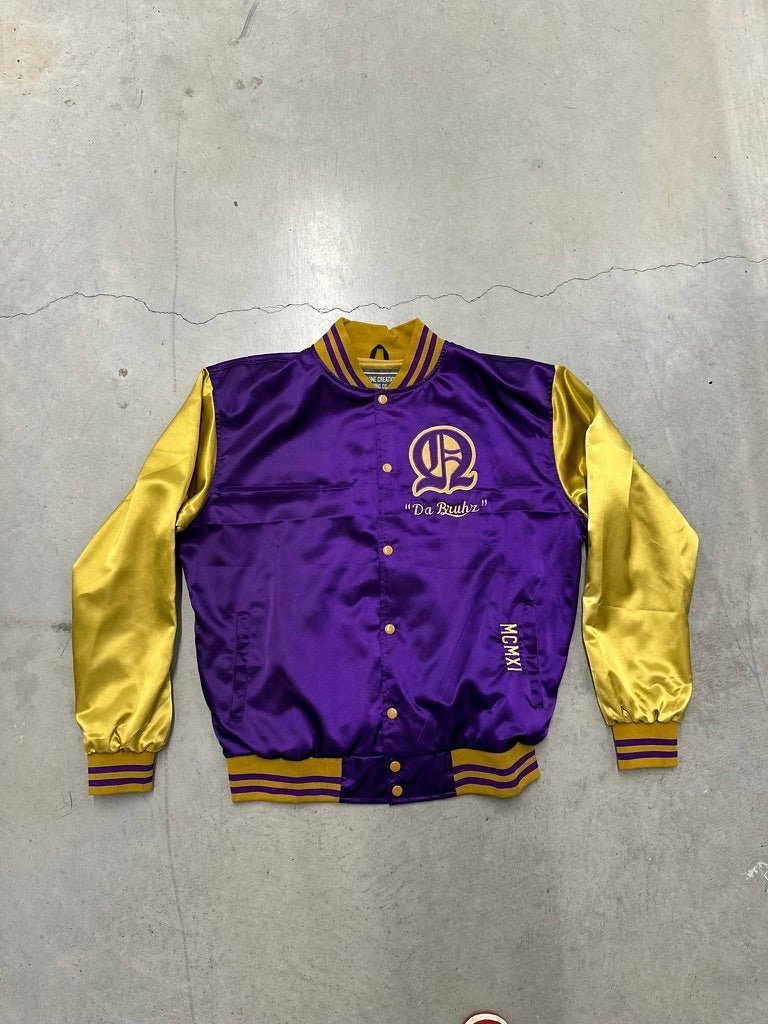 Omega Psi Phi Varsity Satin Baseball Jacket - Size L - DVN