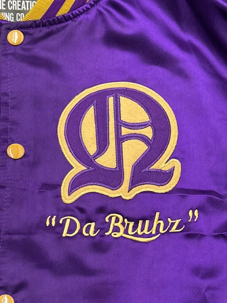 Omega Psi Phi Varsity Satin Baseball Jacket - Size M - DVN