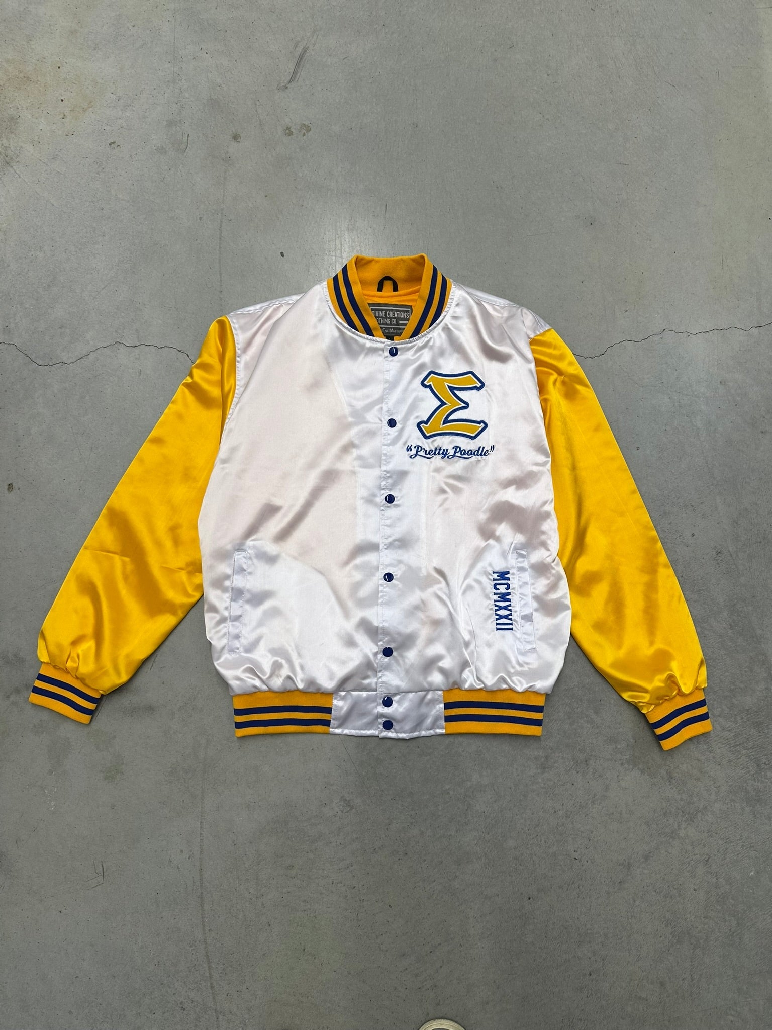 SGRho Varsity Satin Baseball Jacket - Size L - DVN