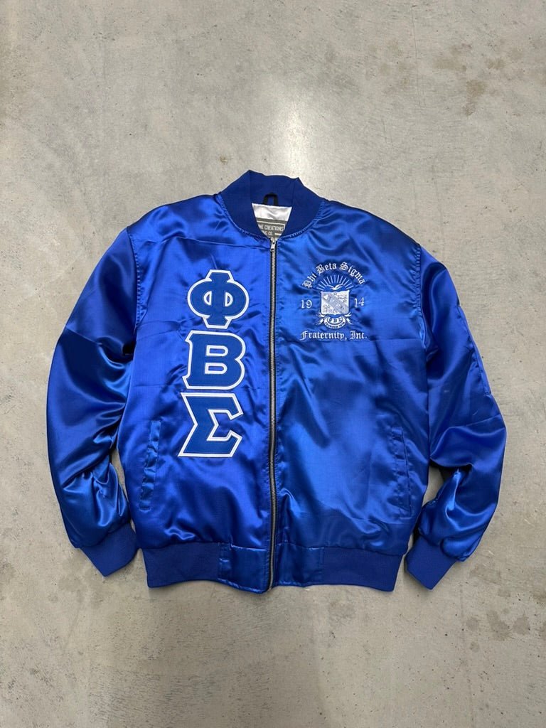 Sigma OG Satin Bomber Jacket - Blue - Size L - DVN