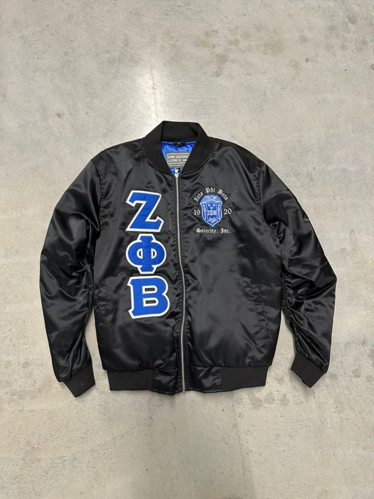 Zeta OG Satin Bomber Jacket - Black - Size XL - DVN