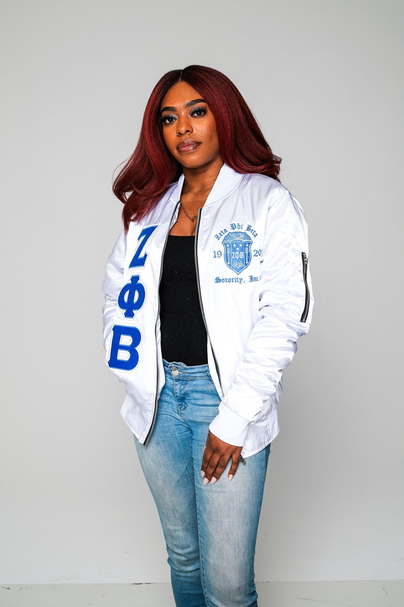 Zeta OG Satin Bomber Jacket - White - Size M - DVN