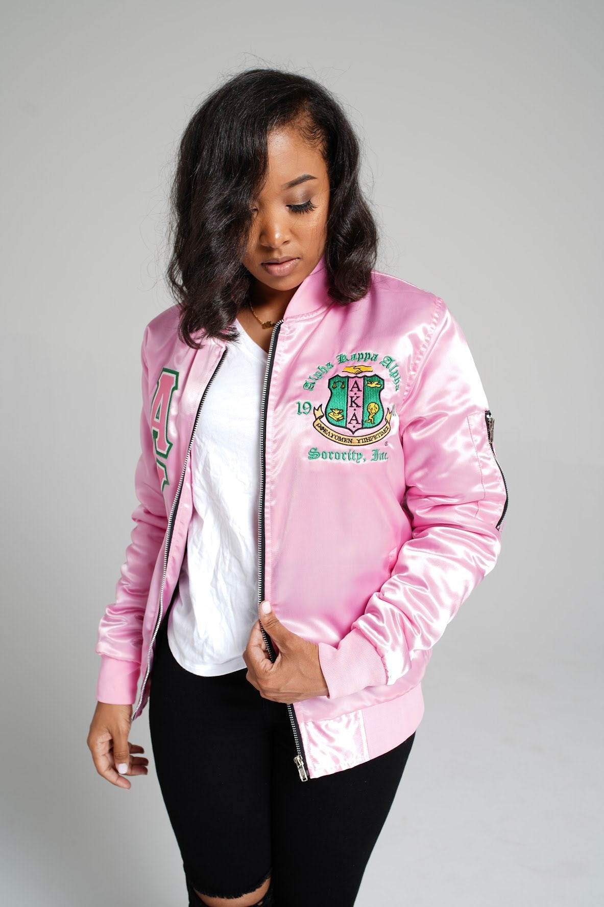 Alpha phi alpha bomber jacket best sale