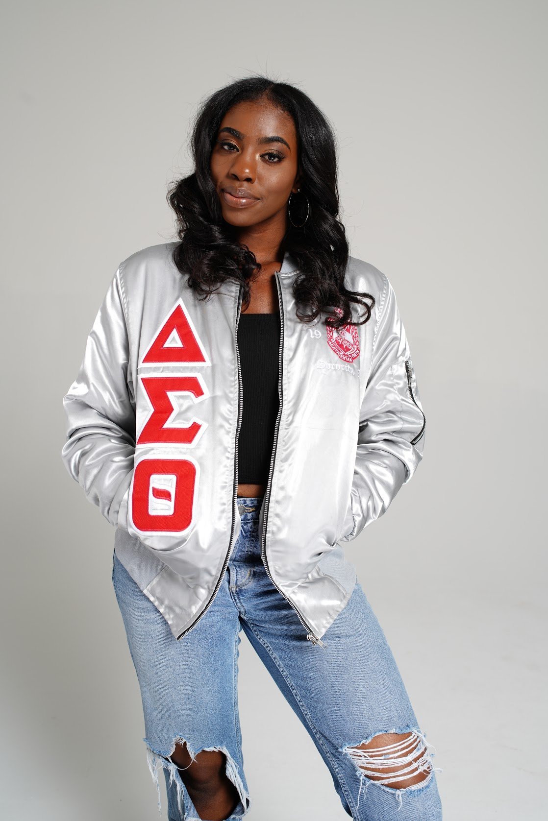 Delta Sigma Theta Satin Bomber Jacket - DVN Co.