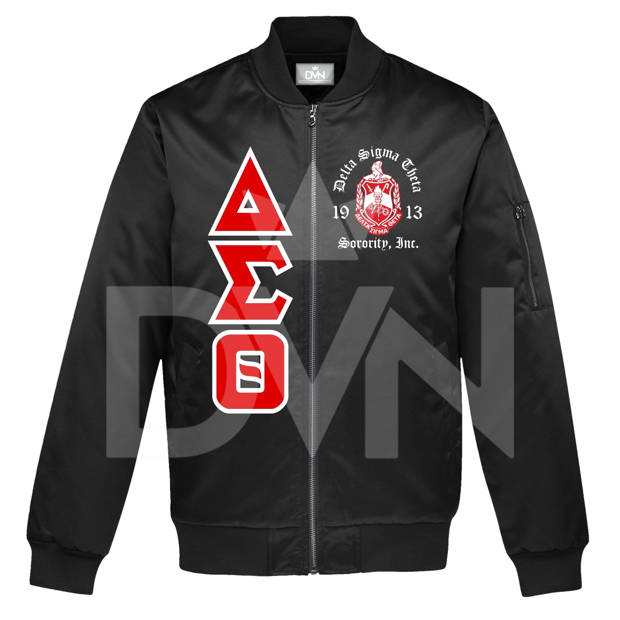 Delta Sigma Theta Satin Bomber Jacket (Custom) - DVN Co.