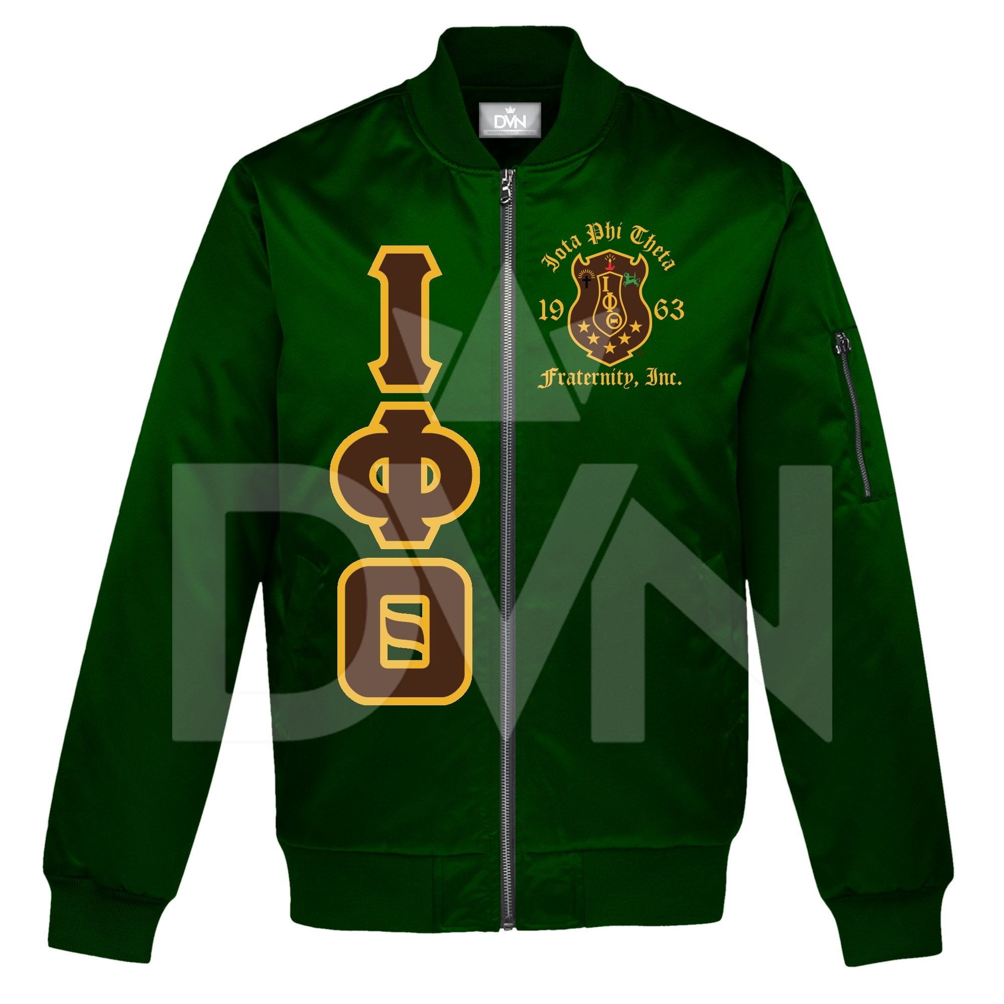 Iota Phi Theta Satin Bomber Jacket (Custom) - DVN Co.