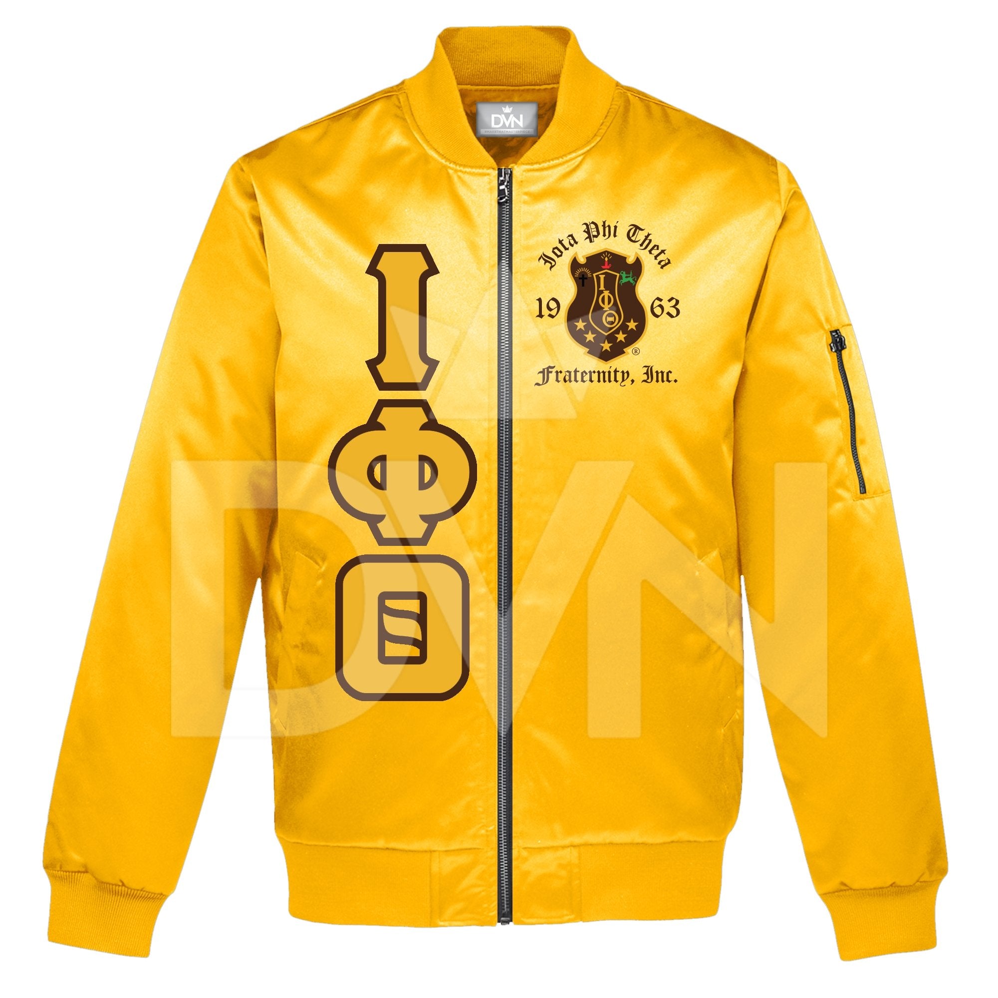 Iota Phi Theta Satin Bomber Jacket (Custom) - DVN Co.