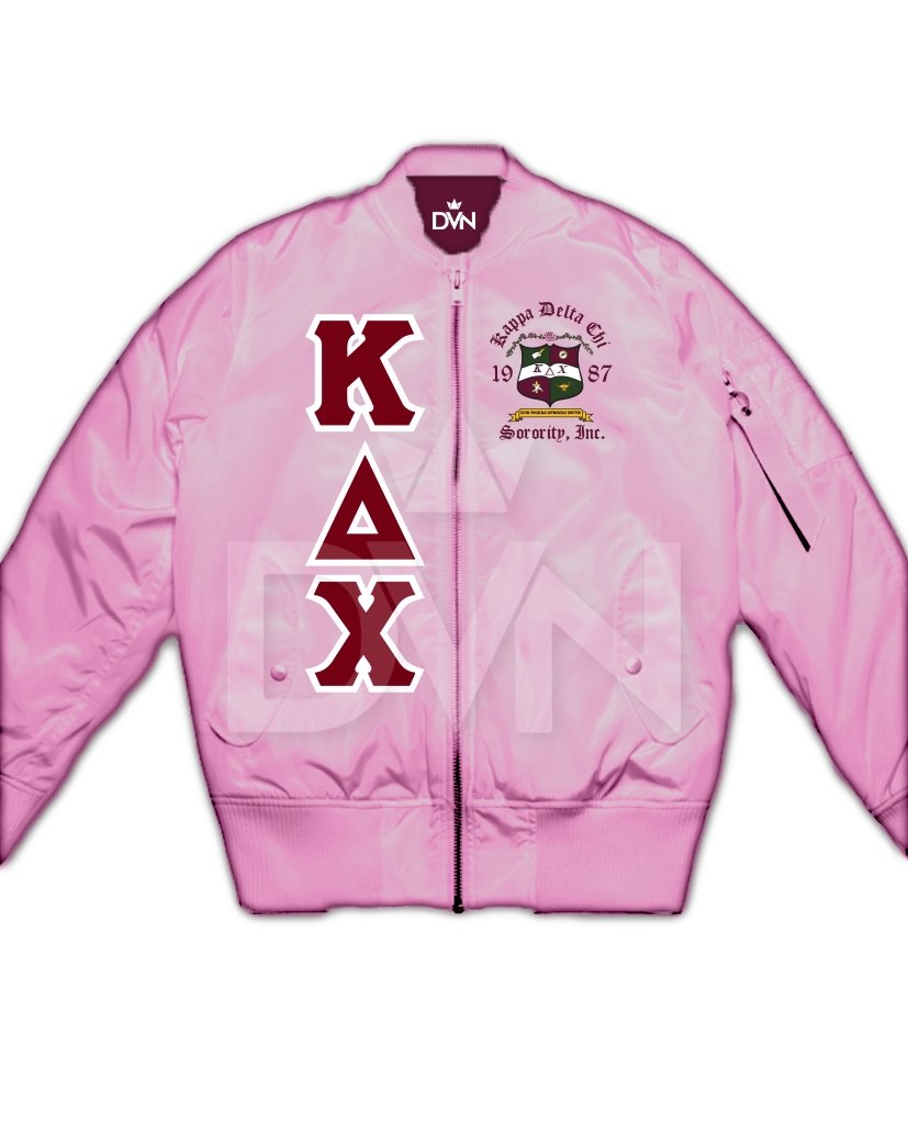 Kappa Delta Chi Satin Bomber Jacket - DVN Co.