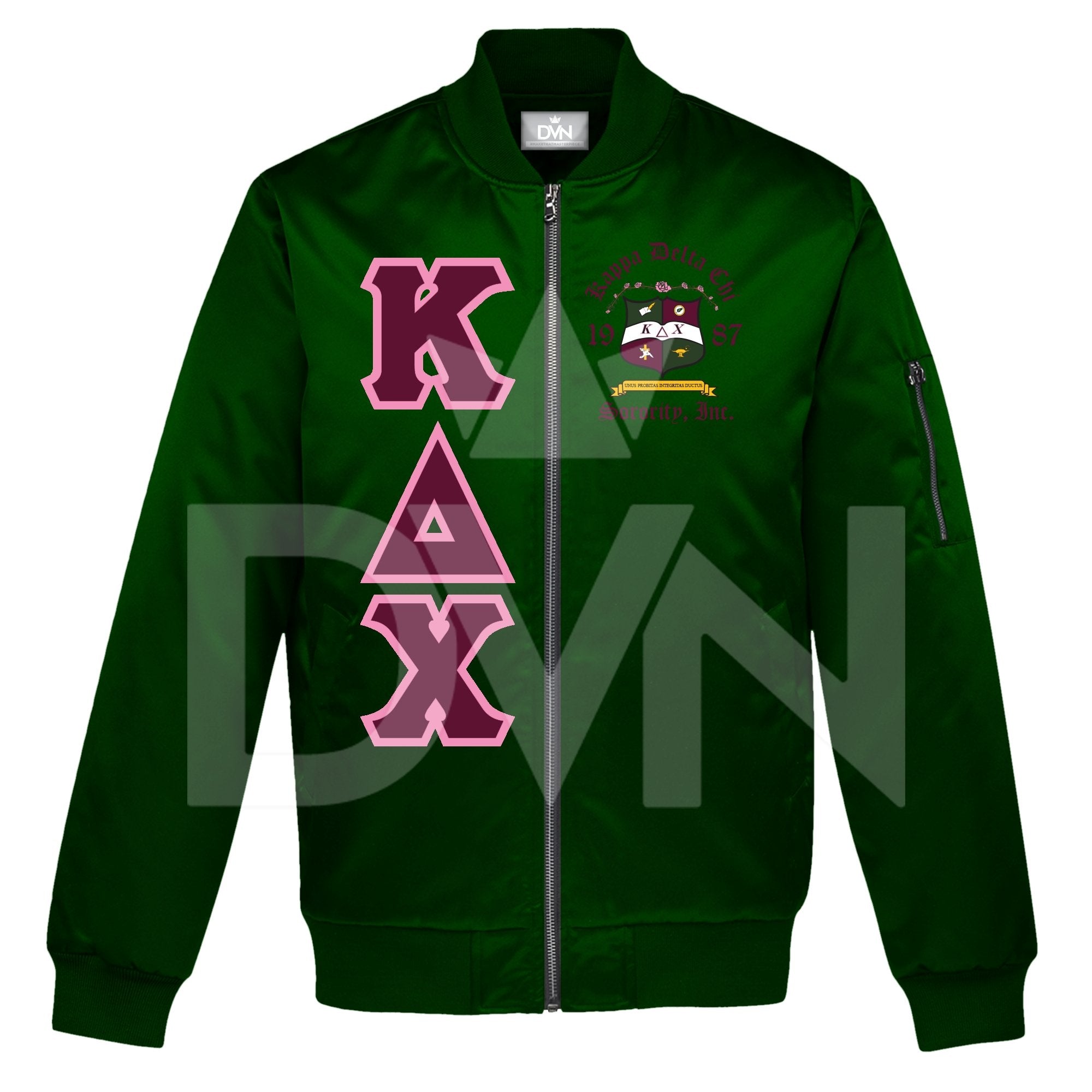 Kappa Delta Chi Satin Bomber Jacket (Custom) - DVN Co.