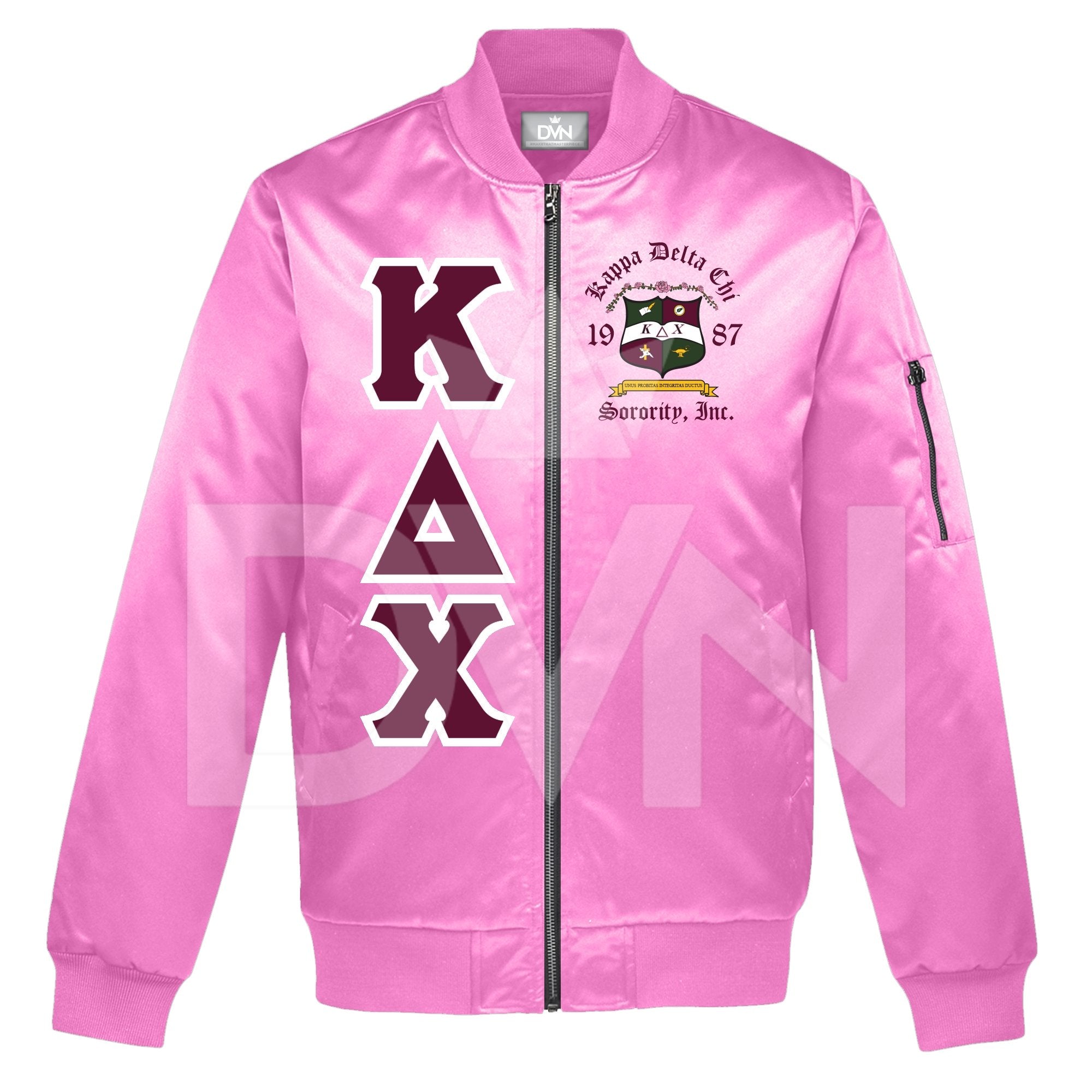 Kappa Delta Chi Satin Bomber Jacket (Custom) - DVN Co.